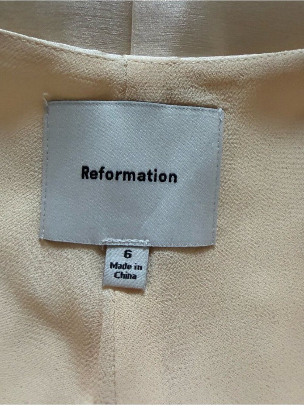NEW Reformation Ecru Mini Scarf Detail Dress Butter Bridal Cream | US 6 UK 10 - Picture 14 of 15